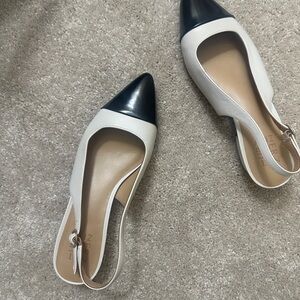 Elegant Two-Tone Slingback Flats